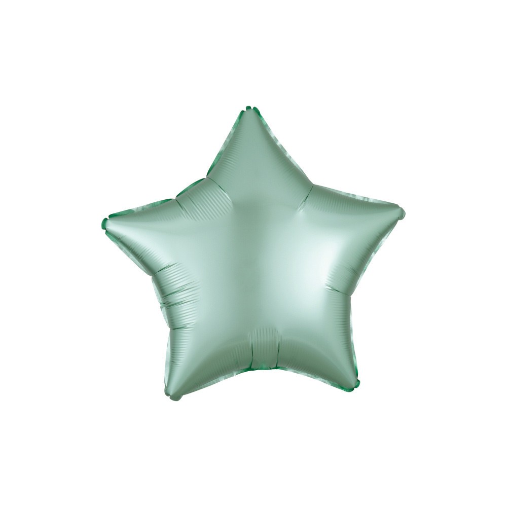 Satin Silk Mint Green star foil balloon 48 cm