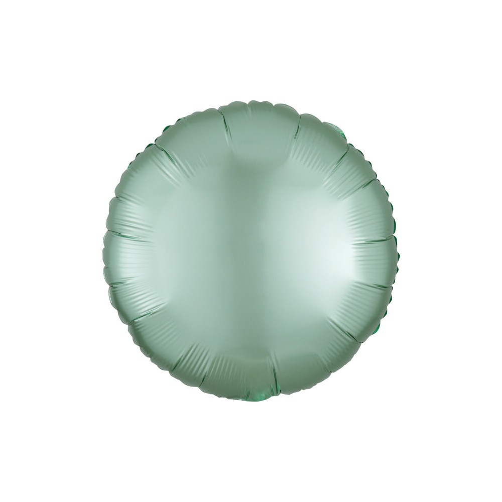Satin Silk Mint Green round foil balloon 43 cm