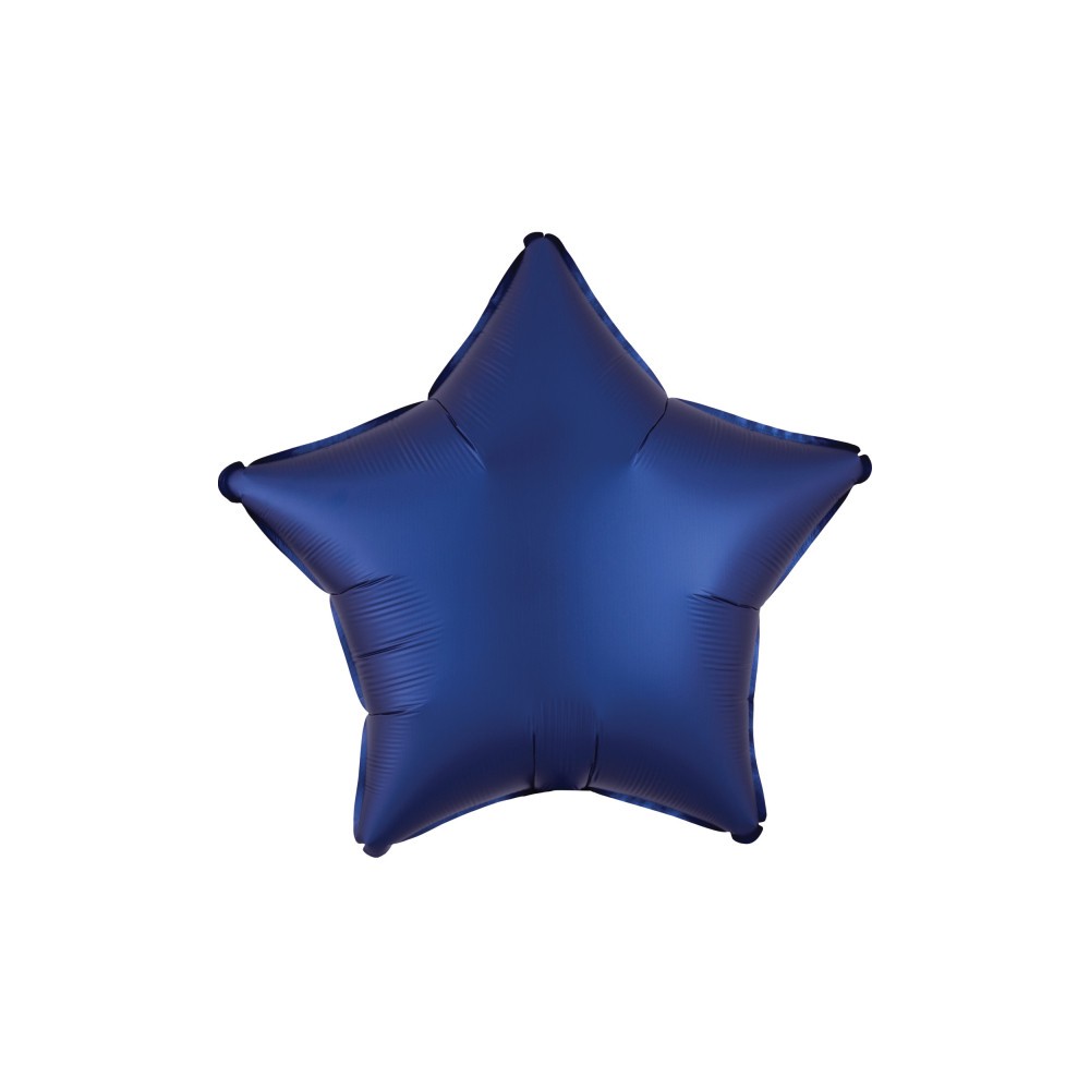 Satin Silk Navy Blue star foil balloon 48 cm