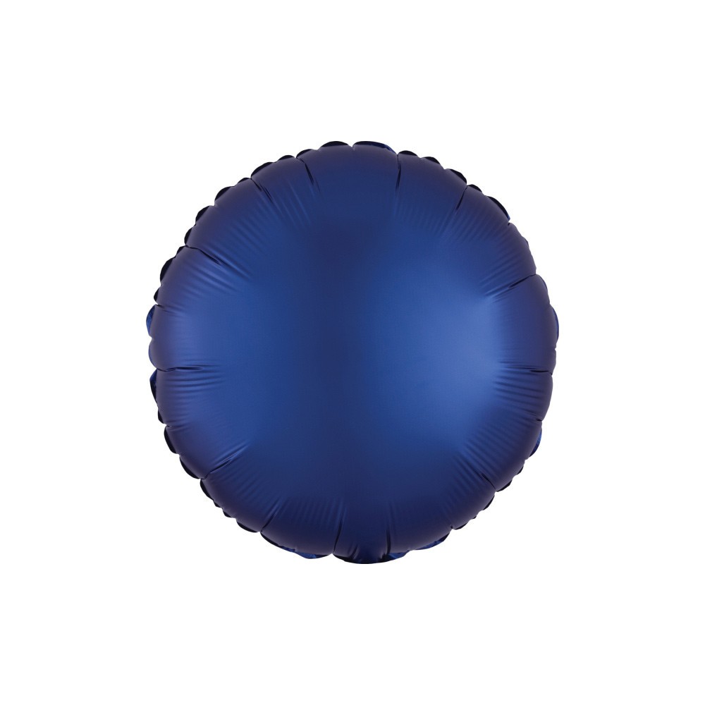 Satin Silk Navy Blue round foil balloon 43 cm