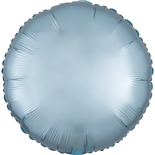 Satin Silk Pastel Blue round foil balloon 43 cm