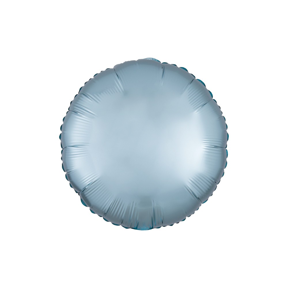 Satin Silk Pastel Blue round foil balloon 43 cm