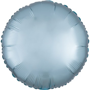 Satin Silk Pastel Blue round foil balloon 43 cm