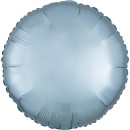 Satin Silk Pastel Blue round foil balloon 43 cm