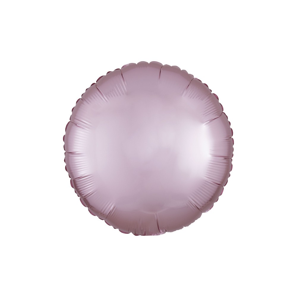 Satin Silk Pastel Pink Round Foil Balloon 43 cm