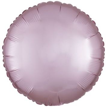 Satin Silk Pastel Pink Round Foil Balloon 43 cm