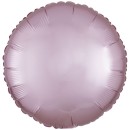 Satin Silk Pastel Pink Round Foil Balloon 43 cm