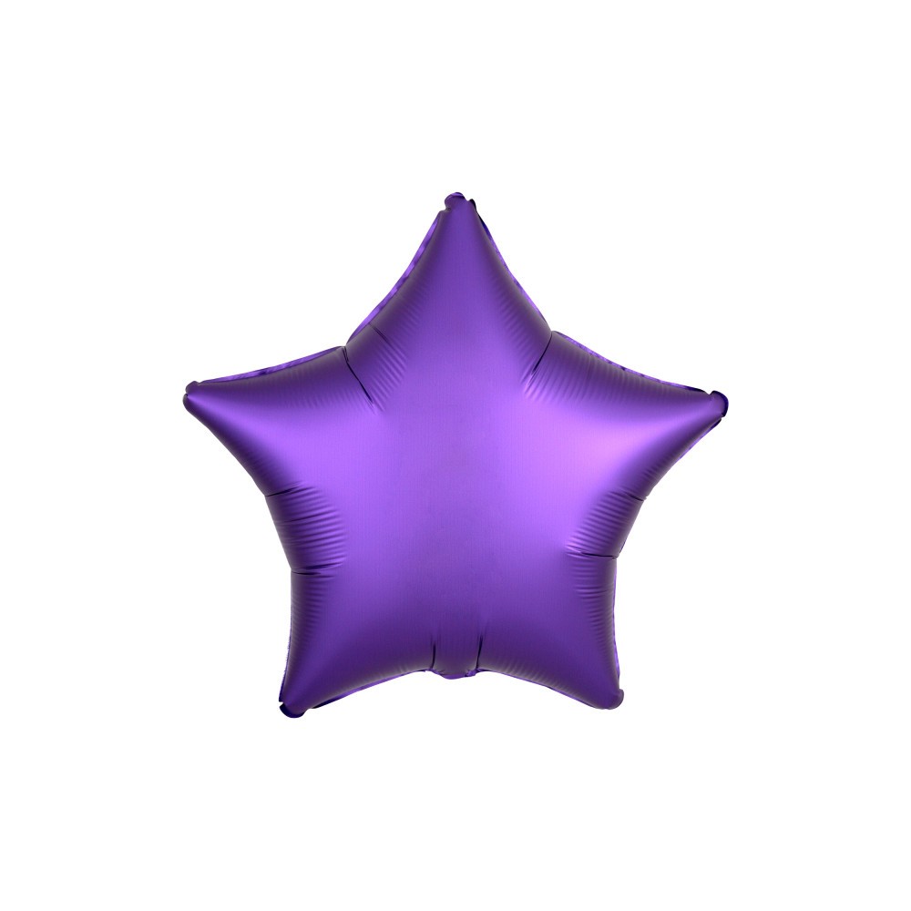 Satin Silk Purple star foil balloon 48 cm