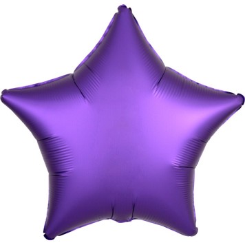 Satin Silk Purple star foil balloon 48 cm