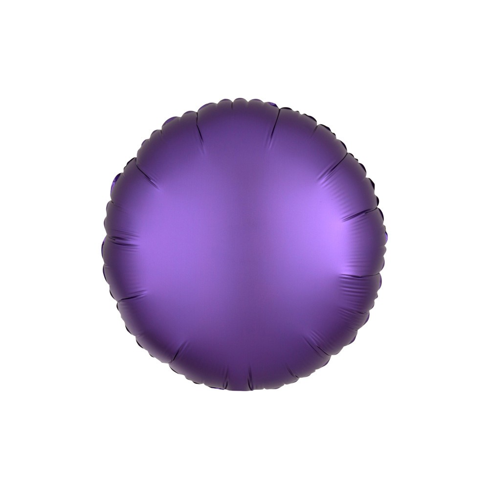 Satin Silk Purple round foil balloon 43 cm