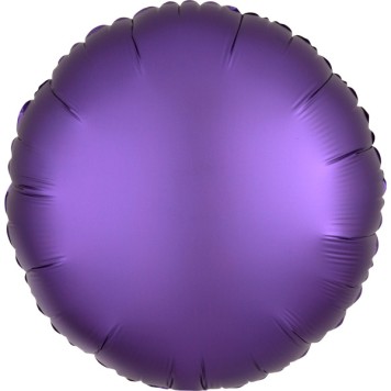 Satin Silk Purple round foil balloon 43 cm