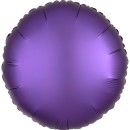 Satin Silk Purple round foil balloon 43 cm