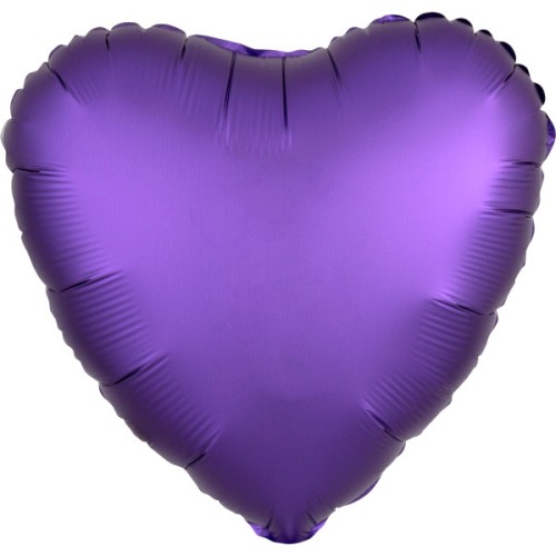 Satin Silk Purple heart foil balloon 43 cm