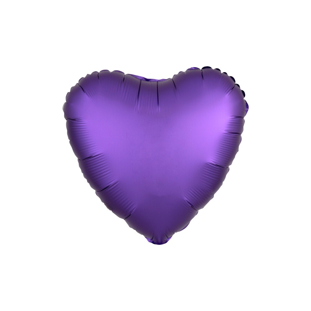 Satin Silk Purple heart foil balloon 43 cm