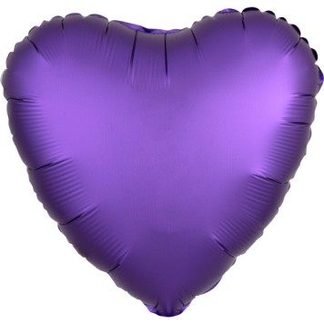Satin Silk Purple heart foil balloon 43 cm