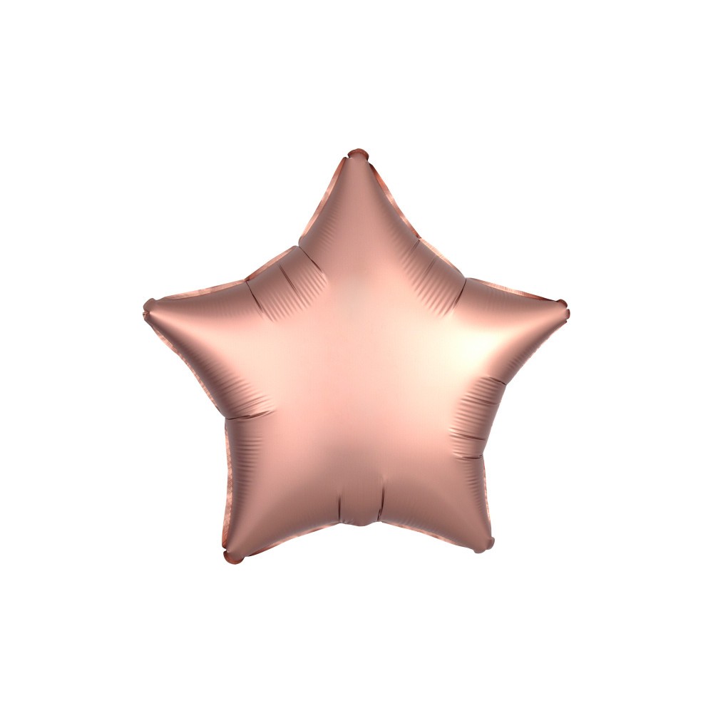 Satin Silk Rose Copper Star Foil Balloon 48 cm
