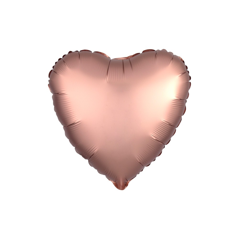 Satin Silk Rose Copper heart foil balloon 43 cm