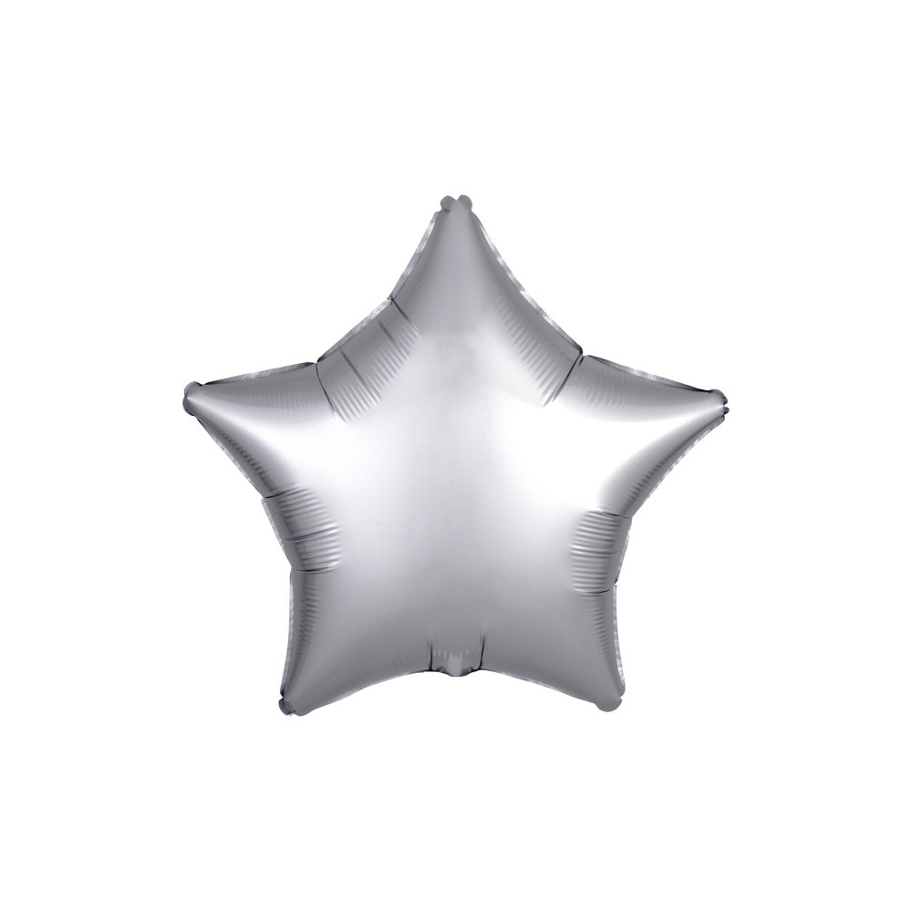 Satin Silk Silver Star Foil Balloon 48 cm