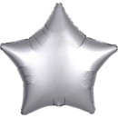 Satin Silk Silver Star Foil Balloon 48 cm