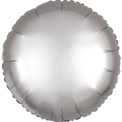 Satin Silk Silver round foil balloon 43 cm