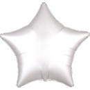 Satin Silk White star foil balloon 48 cm