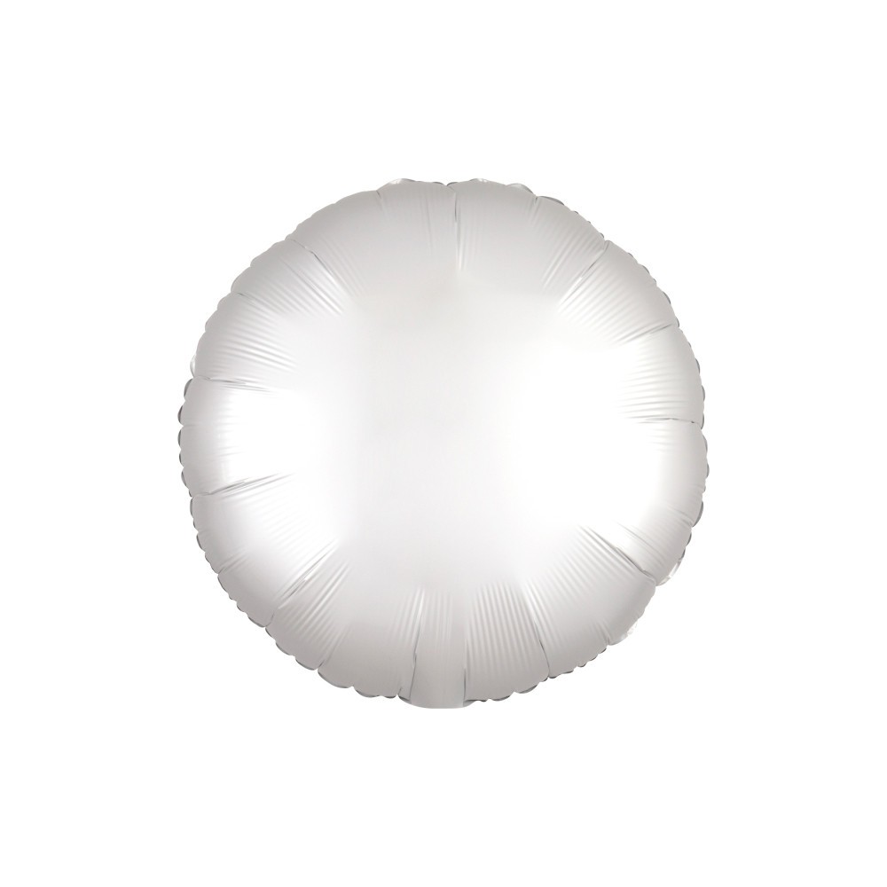 Satin Silk White Round Foil Balloon 43 cm