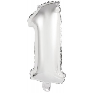 Number Silver, Silver Number 1 Foil Balloon 41 cm