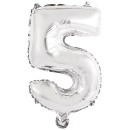 Number Silver, Silver number 5 foil balloon 46 cm