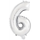 Number Silver, Silver Number 6 Foil Balloon 45 cm