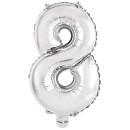 Number Silver, Silver Number 8 Foil Balloon 46 cm