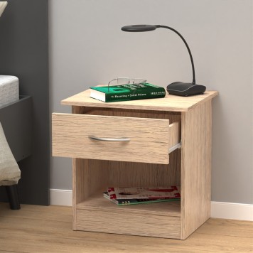 Table de chevet en bois marron 40x34x42 cm
