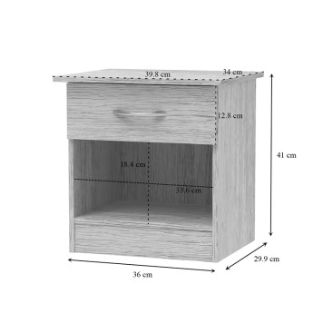 Table de chevet en bois marron 40x34x42 cm
