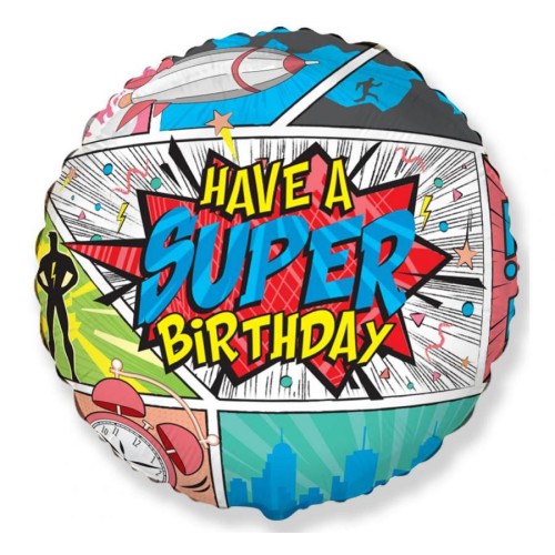 Happy Birthday Super Birthday Comic Foil Balloon 46 cm (WP)