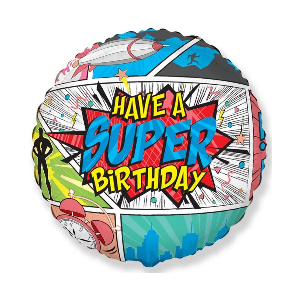 Happy Birthday Super Birthday Comic Foil Balloon 46 cm (WP)
