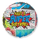 Happy Birthday Super Birthday Comic Foil Balloon 46 cm (WP)