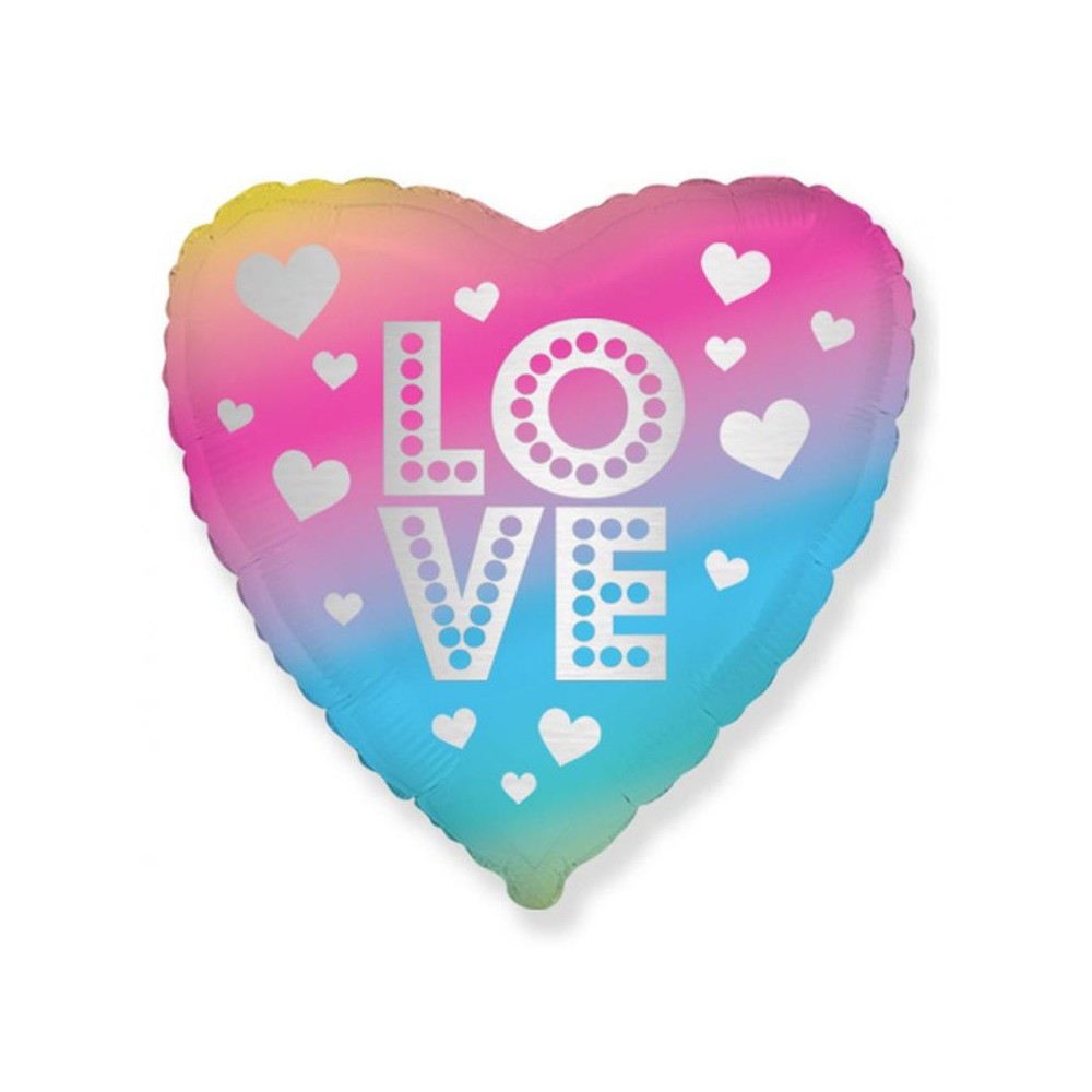 Love Rainbow Colored Heart Foil Balloon 46 cm (WP)