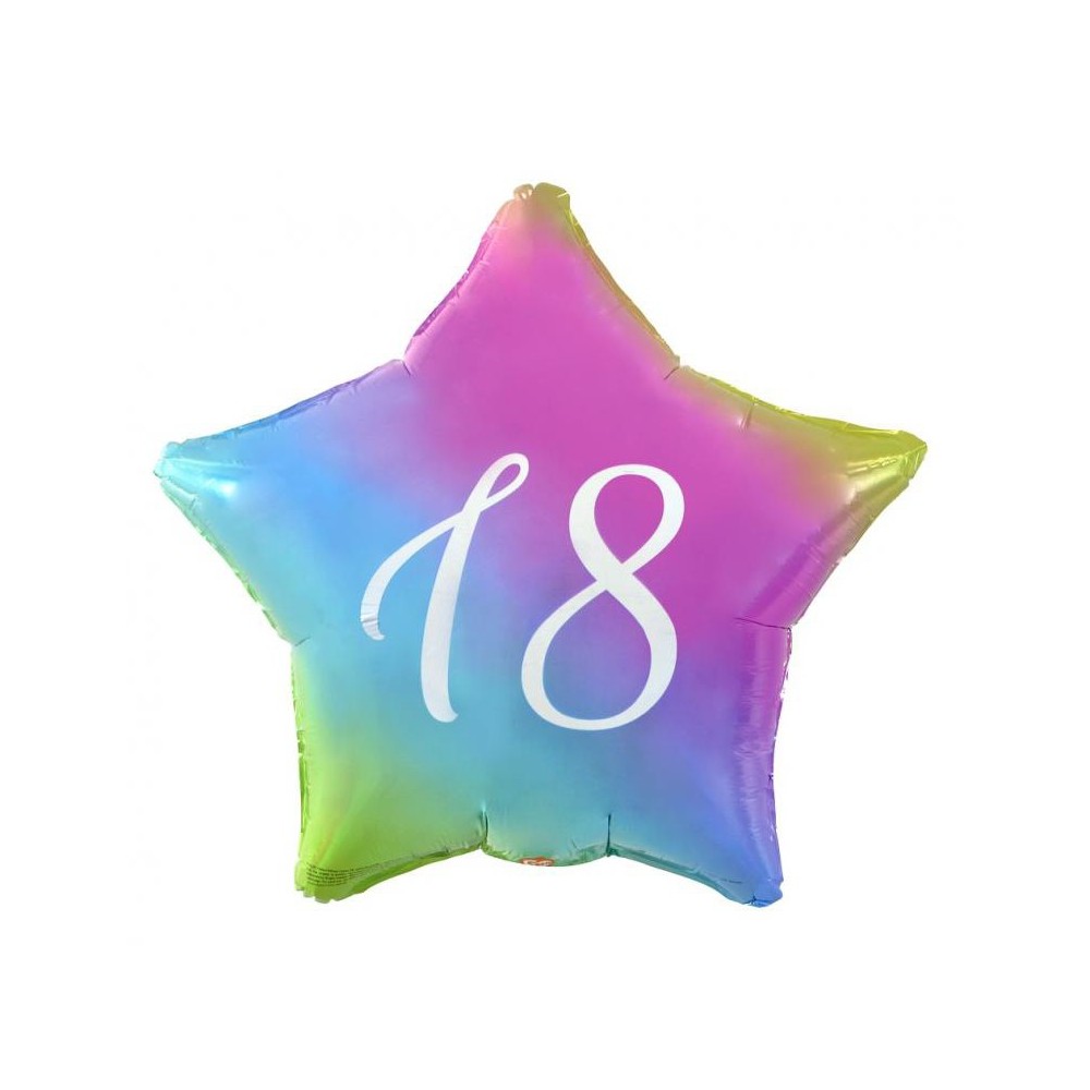 Happy Birthday Rainbow  Rainbow Happy Birthday 18-star foil balloon 44 cm