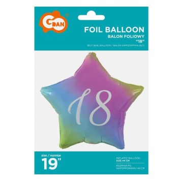 Happy Birthday Rainbow  Rainbow Happy Birthday 18-star foil balloon 44 cm
