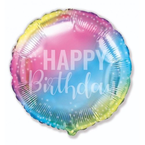 Happy Birthday Pastel Rainbow Happy Birthday foil balloon 46 cm (WP)
