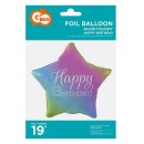 Happy Birthday Rainbow  Rainbow Happy Birthday star foil balloon 44 cm