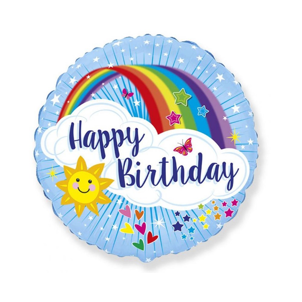 Happy Birthday Rainbow Rainbow Happy Birthday foil balloon 46 cm (WP)