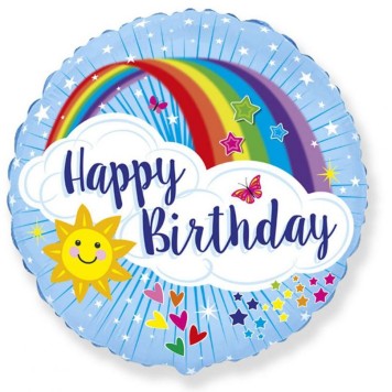 Happy Birthday Rainbow Rainbow Happy Birthday foil balloon 46 cm (WP)