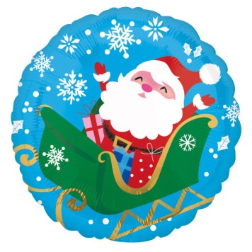 Christmas Santa in Sleigh, Foil Balloon 43 cm