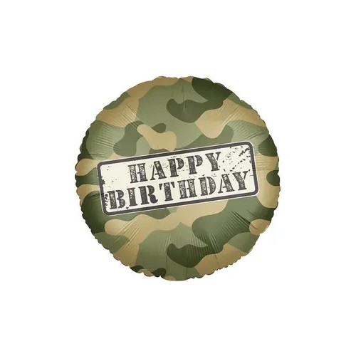 Happy Birthday Camouflage Camouflage Foil Balloon 46 cm