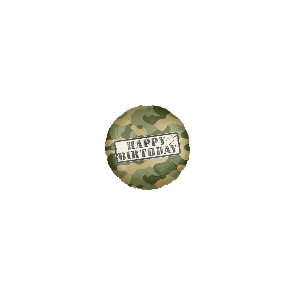 Happy Birthday Camouflage Camouflage Foil Balloon 46 cm
