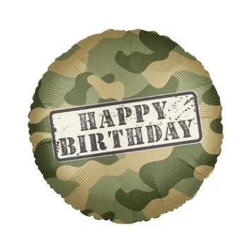 Happy Birthday Camouflage Camouflage Foil Balloon 46 cm