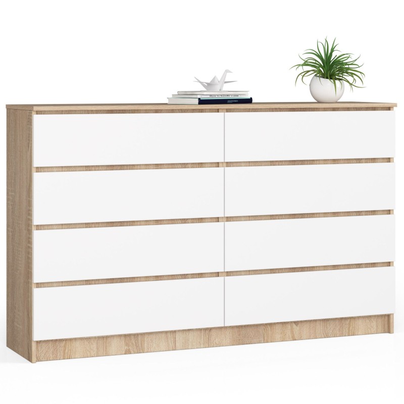 KOMODA K160 8SZ CLP PK DĄB SONOMA / BIAŁA KOMODA K160 8SZ CLP PK DĄB SONOMA / BIAŁA