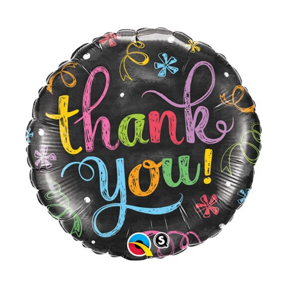 Happy Birthday Thank You Chalkboard foil balloon 46 cm