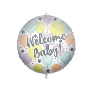 Happy Birthday Welcome Baby foil balloon 46 cm