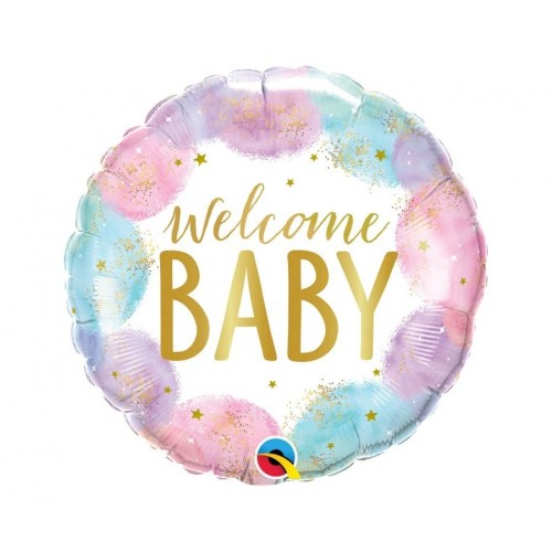 Baby Welcome Watercolor Foil Balloon 46 cm